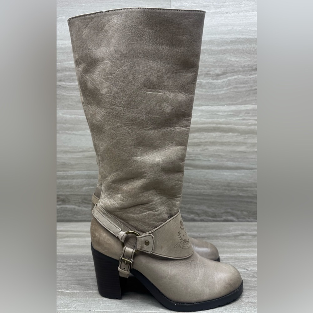 Lauren Ralph Lauren Delsa Knee-High Stacked Heel Boots Womens Size 6.5